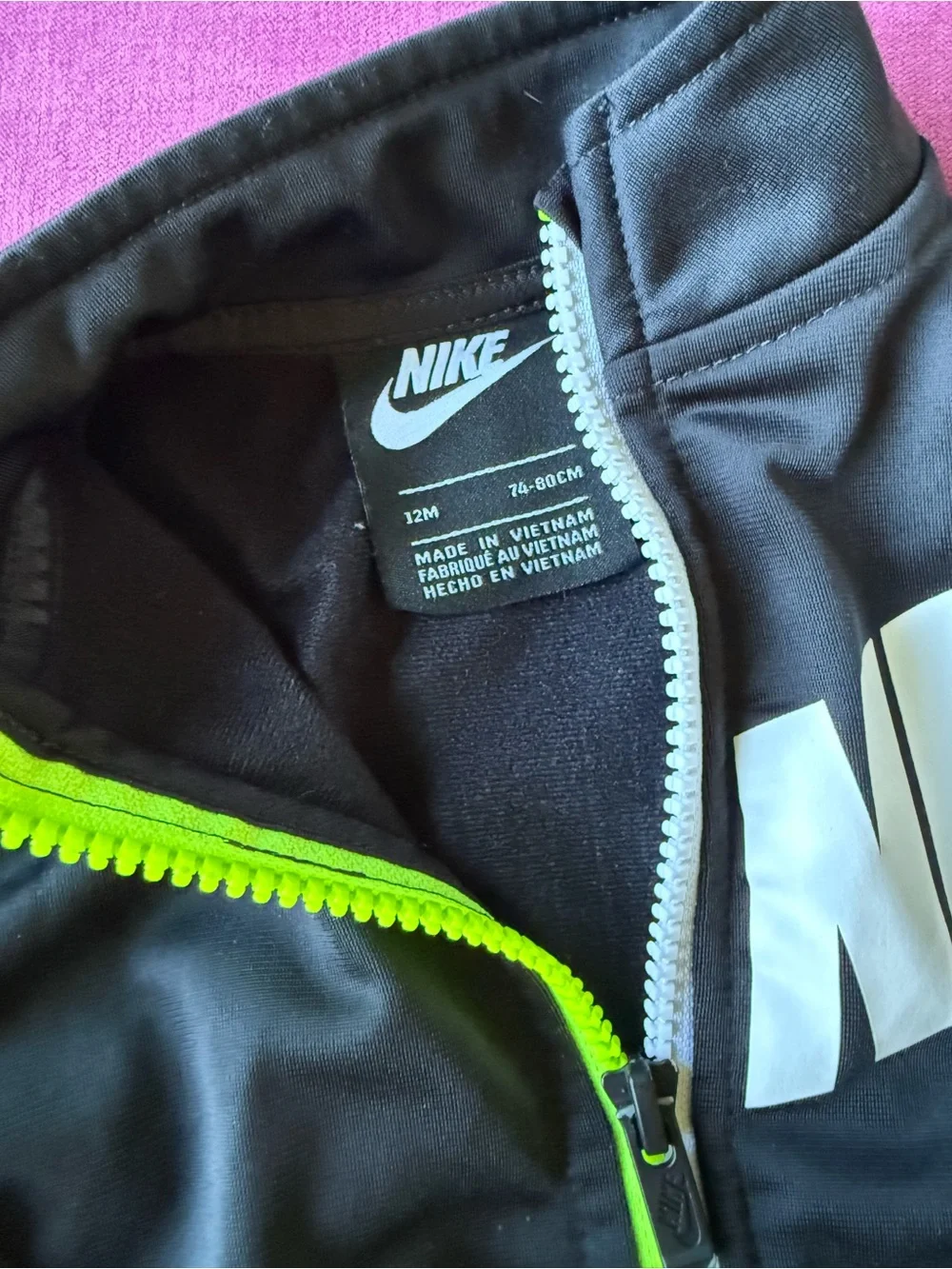 Nike Black Kids with Neon Yellow Zip